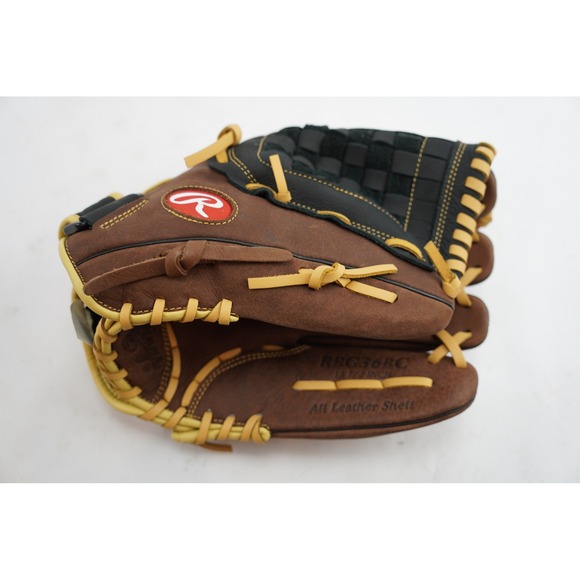 Rawlings Leather Baseball Glove RBG36BC 12.5 in Brown Right Hand Throw - Picture 4 of 7